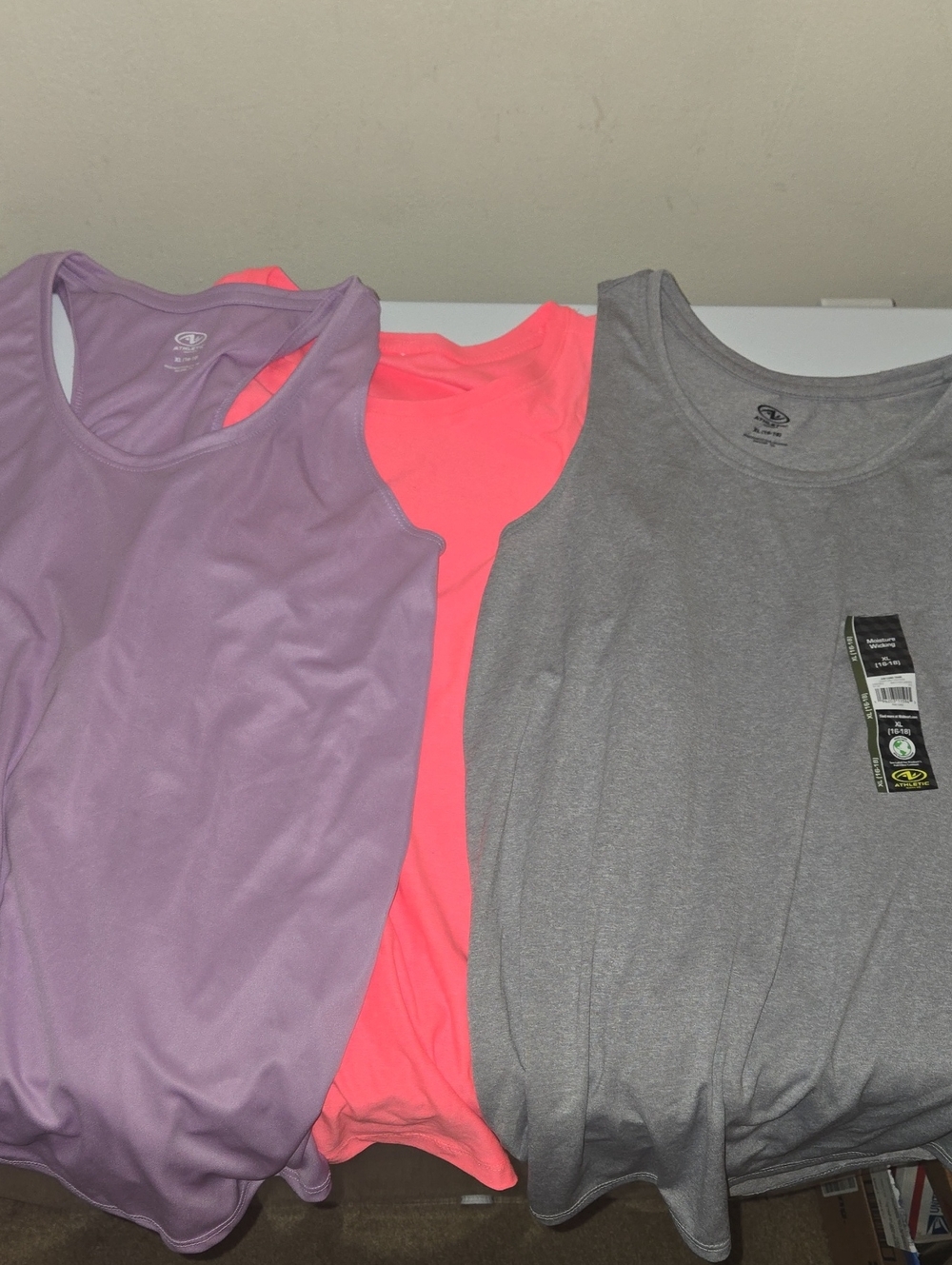 NWT Athletic Works Women's Tank Tops - Lavender, Neon Coral, Gray sz XL